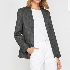 KOTON Slim fit Checked‎ Academia Preppy Office Grey Black Blazer Jacket sz 36